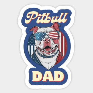 Pitbull Dad - USA Flag Sticker